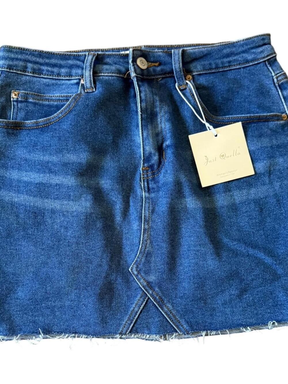 Just Quella Denim Mini Skirt - Size L (12–14) NWT